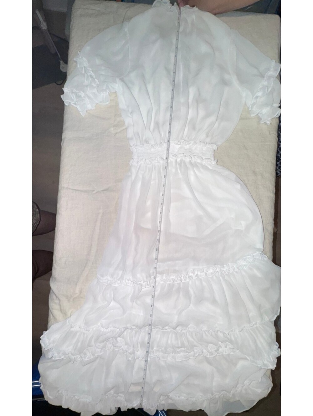 Generational Love White Ruffled Sheer Dress
